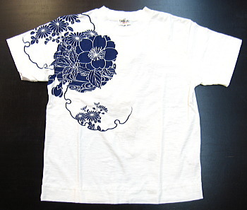 和柄半袖Tシャツ 櫻・鯉刺繍